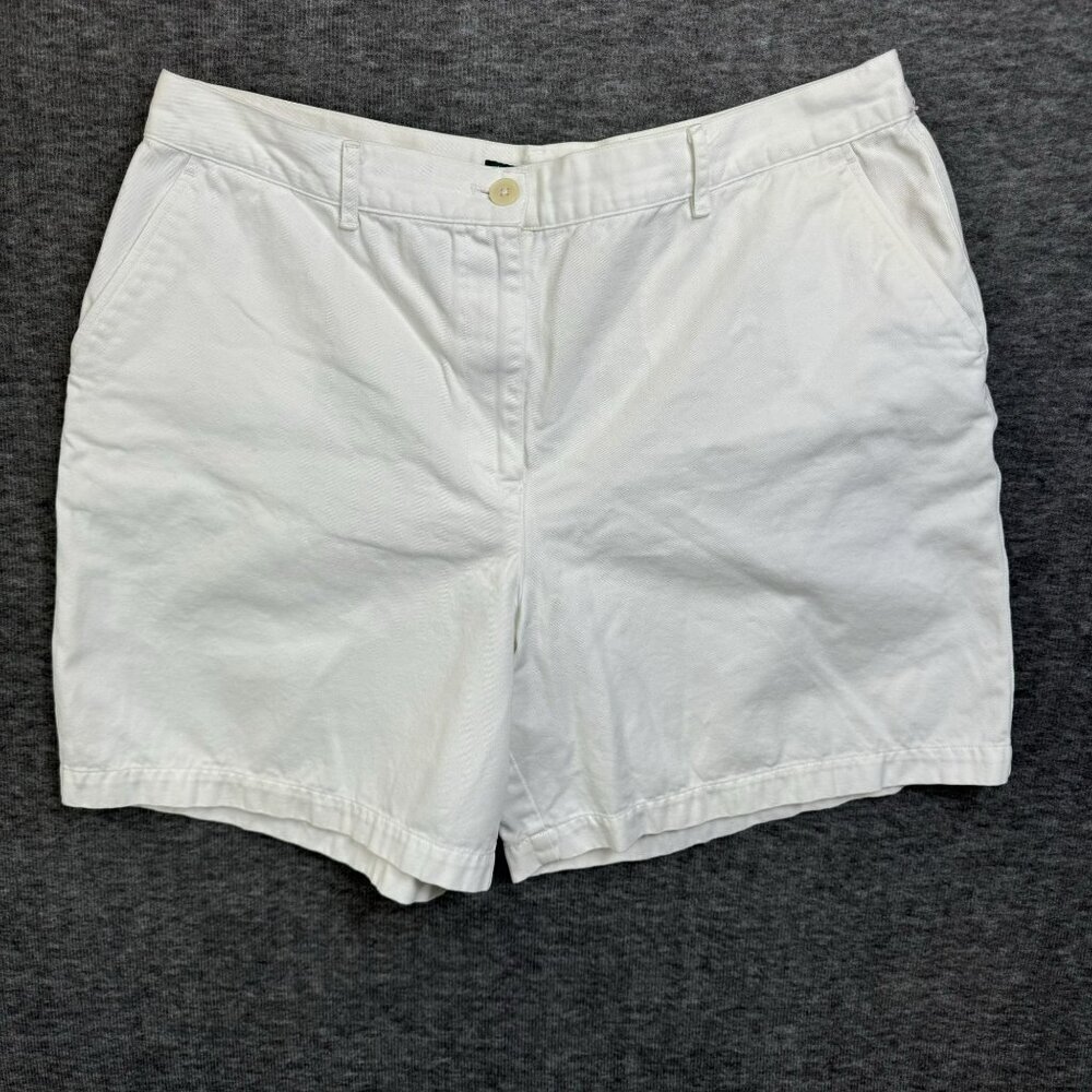 Lauren Jeans‎ Co. Ralph Lauren Womens White Cotton Chino Shorts Size 16 Casual